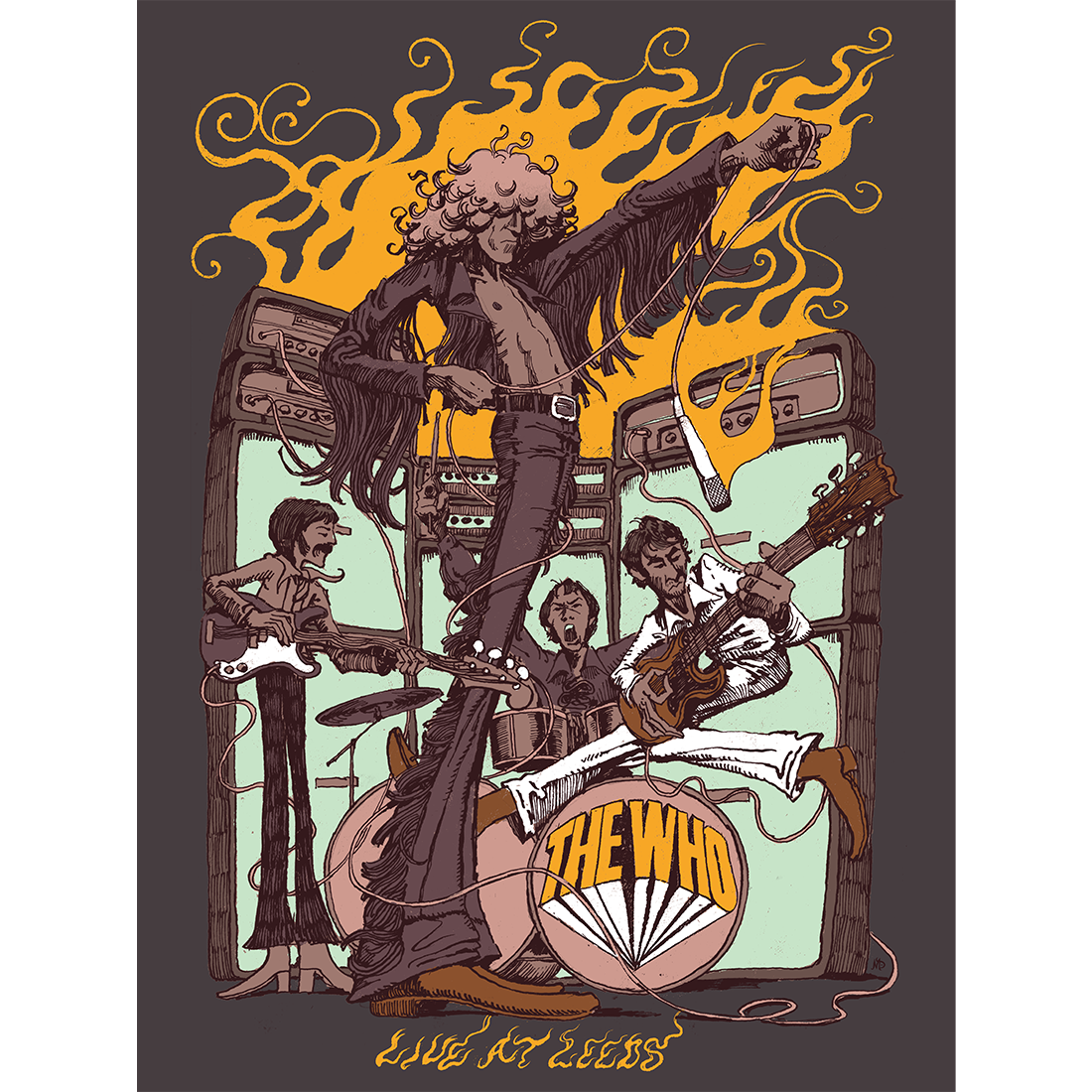 1970 The Who Live at Leeds T-Shirt + Poster Bundle