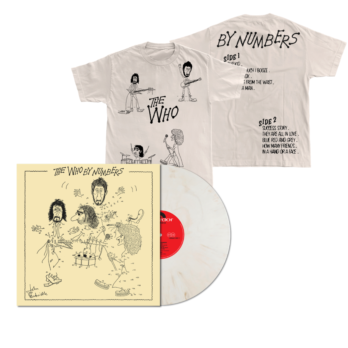The Who by Numbers 1LP Cream Marble Vinyl + T-Shirt Bundle