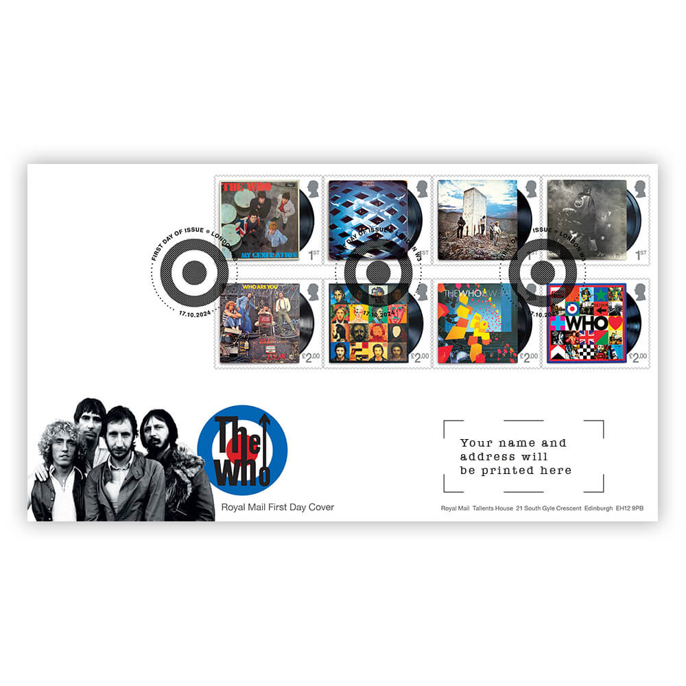 The Who - The Who First Day of Issue Souvenir Covers Stamps.