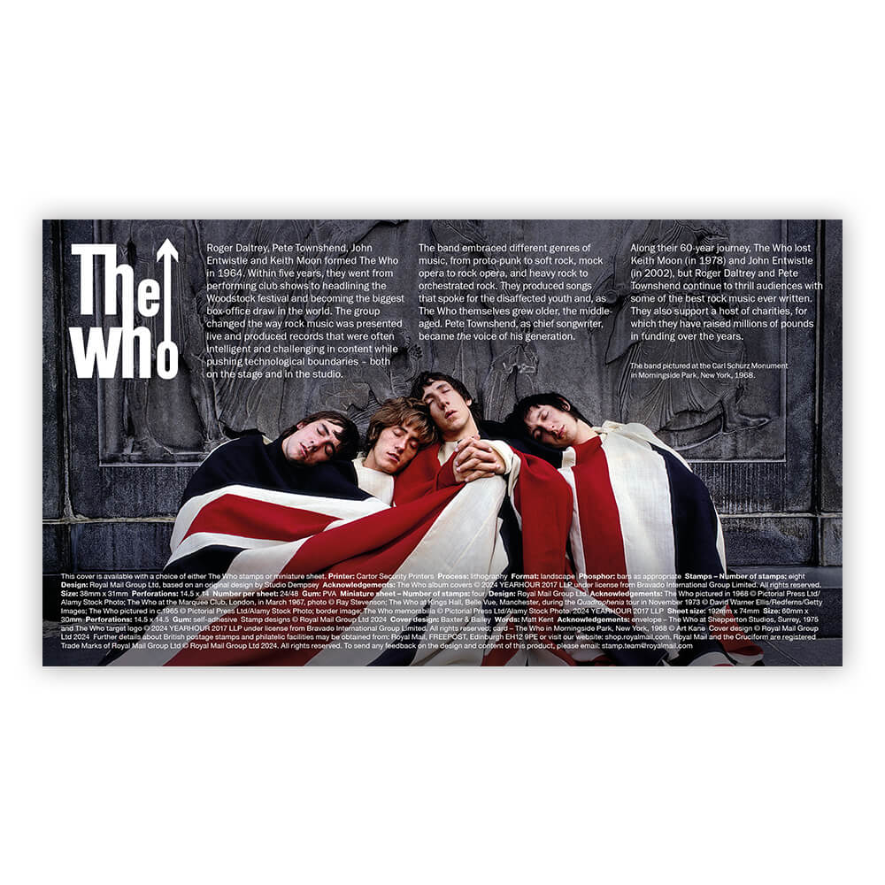 The Who - The Who First Day of Issue Souvenir Covers Minisheet