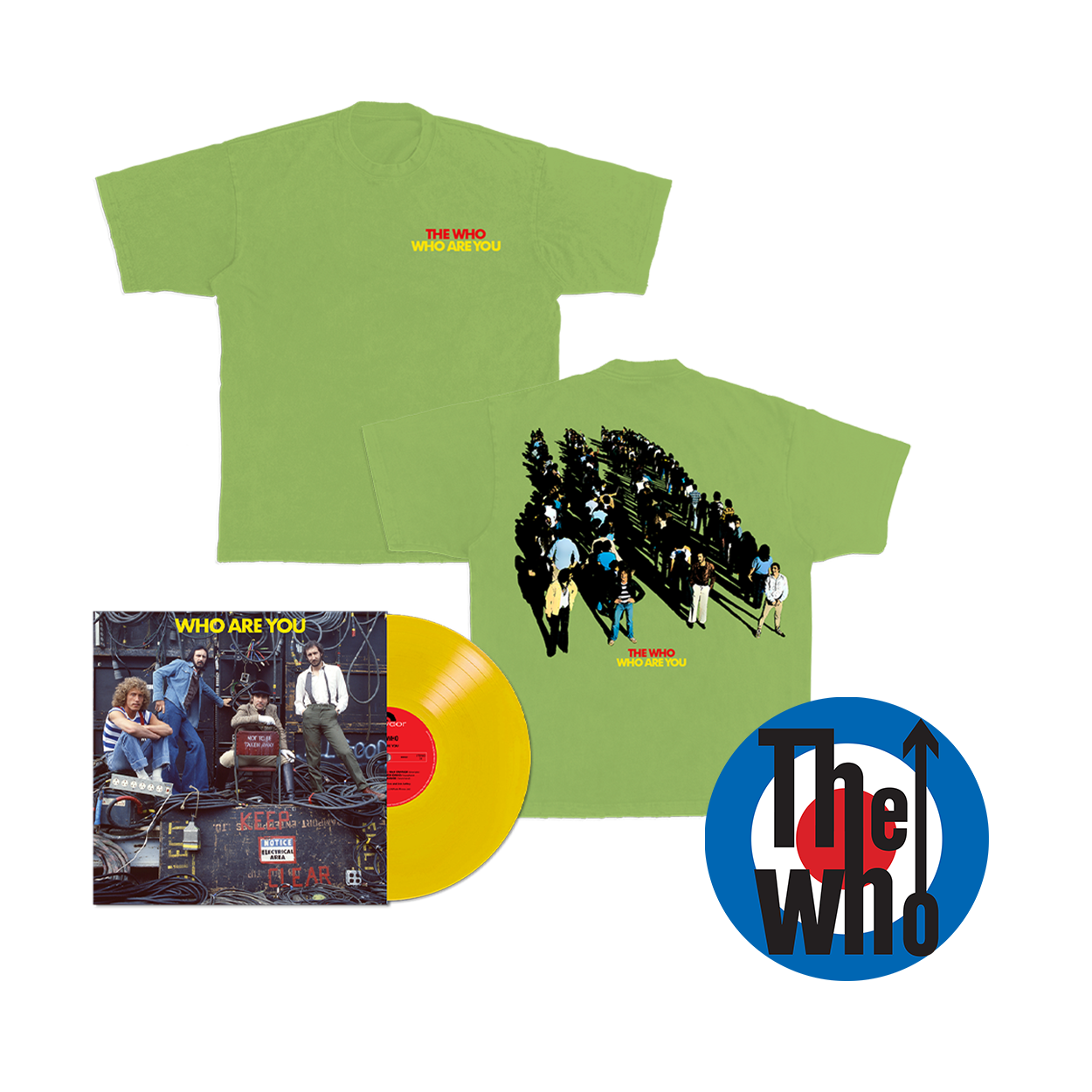 Who Are You Yellow Vinyl + T-shirt & Slipmat Bundle